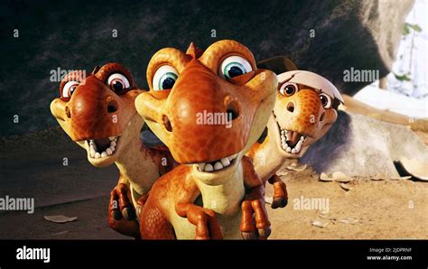 THE THREE BABY T-REX DINOSAURS, ICE AGE: DAWN OF THE DINOSAURS, 2009 Stock Photo - Alamy