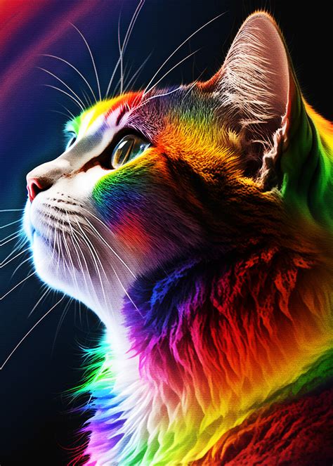 Wall Art Print | Rainbow Cat | UKposters