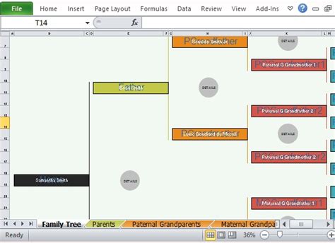 Modello albero genealogico per Excel