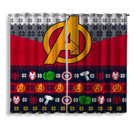 Avenger Christmas Window Curtain