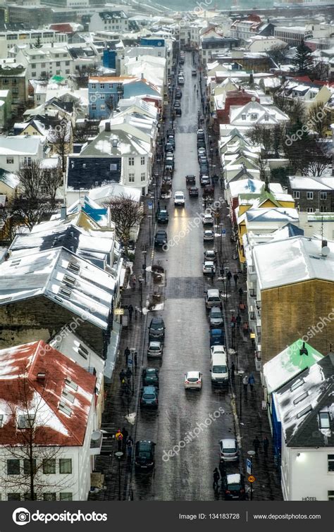 REYKJAVIK/ICELAND - FEBRUARY 4 : View over Reykjavik from Hallgr ...