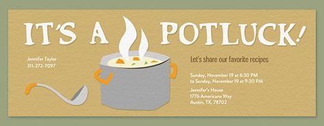 Christmas Potluck Invitation Wording Unique Free Potluck Invitations in 2020 | Potluck ...