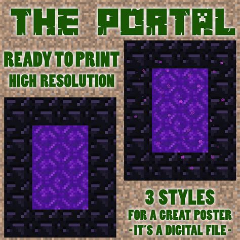 Nether Portal Digital File Ready to Print High Resolution 36x45 BIG ...