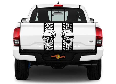 Rear Bed Skull Truck Decals Stripes Band Vinyl Graphics Stickers GMC CHEVY CHEVROLET FORD TOYOTA ...