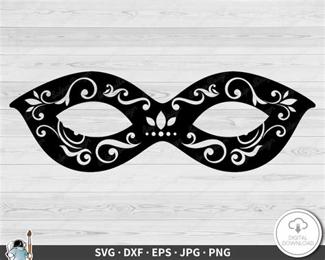 Masquerade Mask SVG Clip Art Cut File Silhouette Dxf Eps Png Jpg Instant Digital Download - Etsy