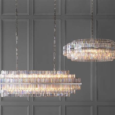 Vienna Linear Crystal Chandelier | Round crystal chandelier, Crystal ...