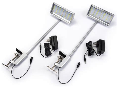 LED Display Arm Lights | LED Lighting w/ Brushed Silver Stems