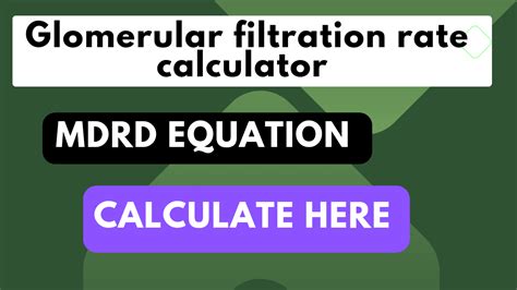 GFR calculator (glomerular filtration rate calculator) mdrd equation normal range