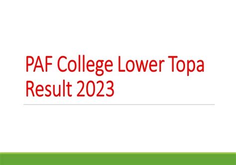 PAF College Lower Topa Result 2023 8th Class Written Test Successful Candidates Names List Download