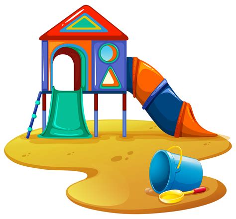 Playground com escorregador e brinquedos - Download Vetores Gratis ...