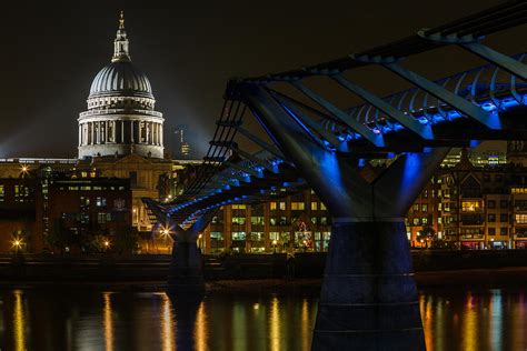 Millennium bridge London at night Photograph by Izzy Standbridge - Fine Art America