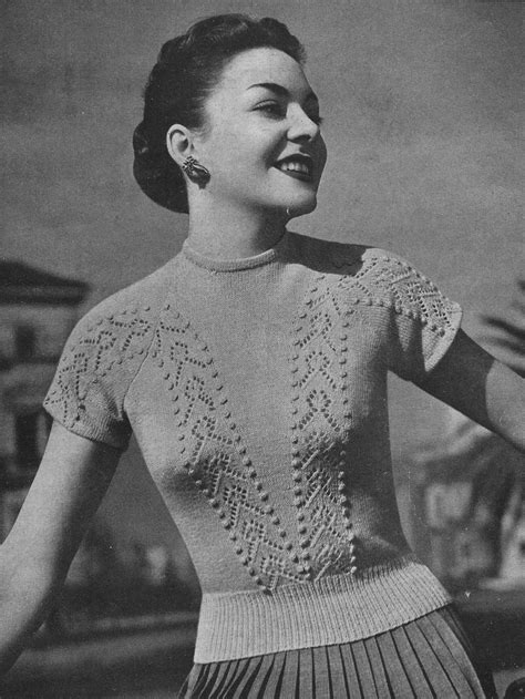 Estelle Sweater 1950s Knitting V-neck Top Pullover Jumper - Etsy | Винтажные свитера, Винтажное ...