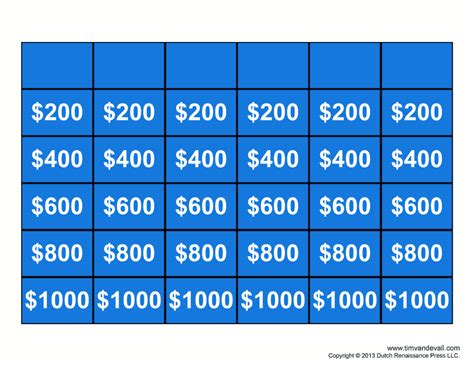 jeopardy-template - Tim's Printables