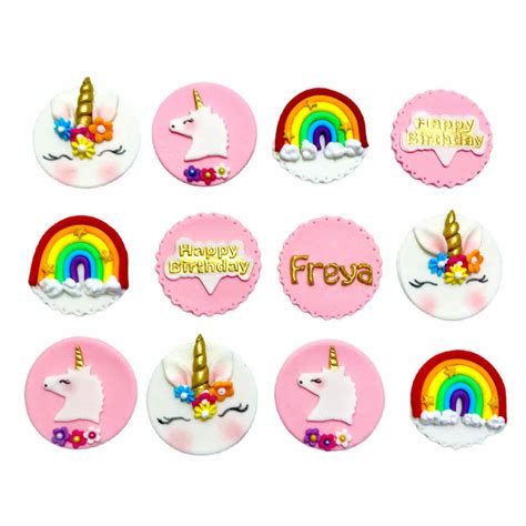 Unicorn Edible Cupcake Toppers