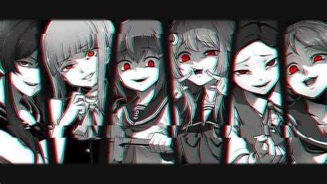 HD wallpaper: monochrome, anime, anime girls, red eyes, Kantai ...