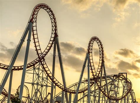 Roller Coaster Ride Silhouette Stock Photo - Image of adventure, looping: 25030600