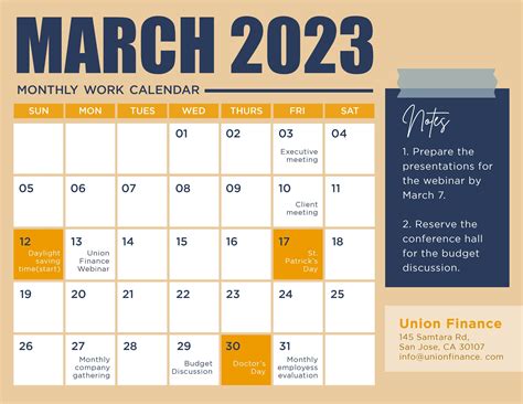 March 2023 Calendar Template - Download in Word, Google Docs, Illustrator, PSD, Apple Pages ...