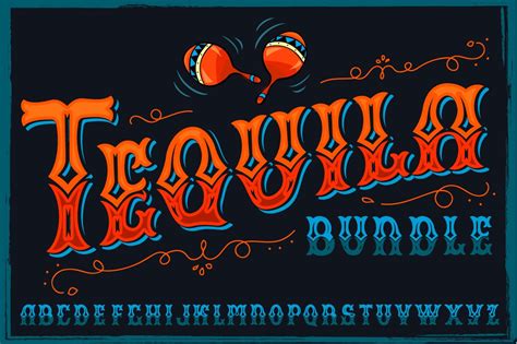 Tequila bundle, font, mascots & more | Serif Fonts ~ Creative Market