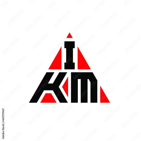 Vetor do Stock: IKM triangle letter logo design with triangle shape. IKM triangle logo design ...