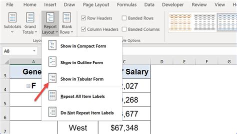 How to Change Pivot Table in Tabular Form - ExcelNotes