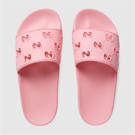 Pink Rubber Women's GG Slide Sandal | GUCCI® US