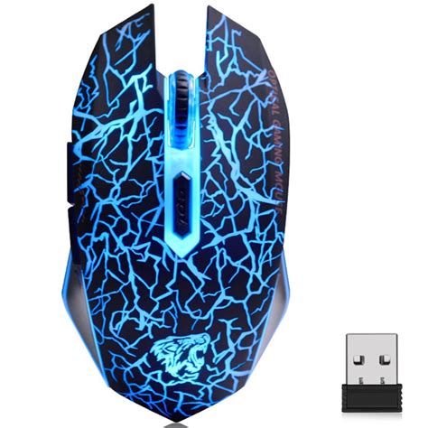 TENMOS Wireless Gaming Mouse Rechargeable Silent Colorful LED Optical Computer Mice with USB ...