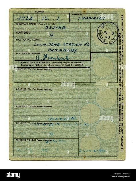 British national registration identity card immagini e fotografie stock ...