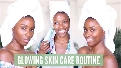 My glowing skin care routine | Skin care routine for black women - YouTube