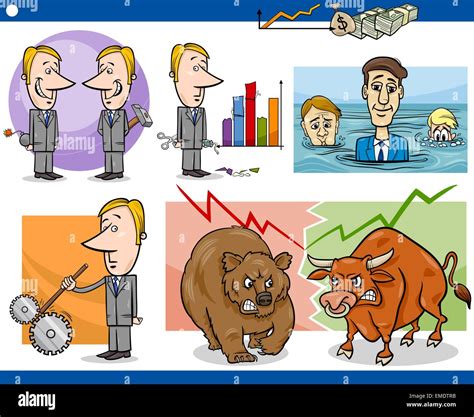 Stock market cartoon bull bear hi-res stock photography and images - Alamy