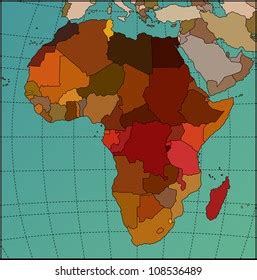 Colorful Africa Map Cartography Collection Stock Illustration 108536489 | Shutterstock