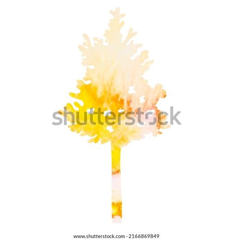 Tree Watercolor Autumn Silhouette On White Stock Vector (Royalty Free ...