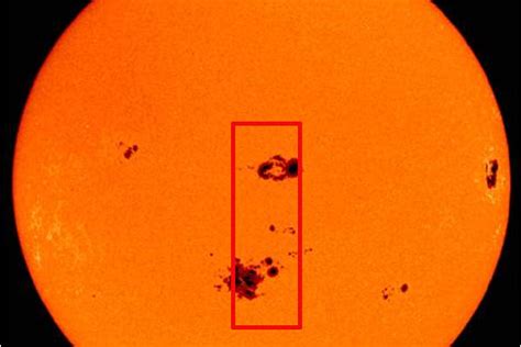 This massive sunspot turning towards the Earth and effects ...