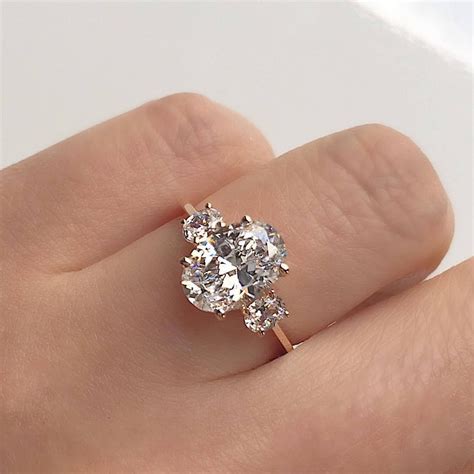 VALE JEWELRY — Custom 3 carat oval diamond engagement ring set in... | Oval diamond engagement ...