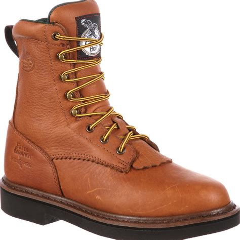 Georgia Boot: Men's Lacer Work Boots with SPR leather, G7013