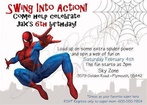 Spiderman Birthday Invitations | FREE Printable Birthday Invitation Templates - Bagvania