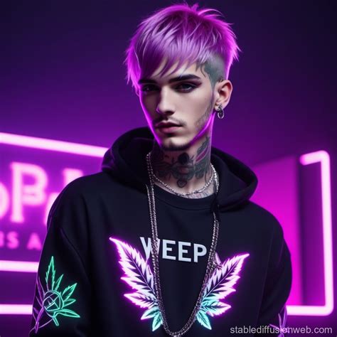 Lil Peep Depicted Smoking Weed | Stable Diffusion Online