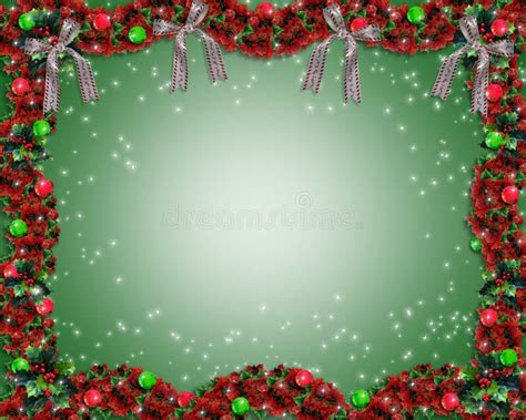 Christmas Garland Background or Border Stock Illustration - Illustration of christmas ...