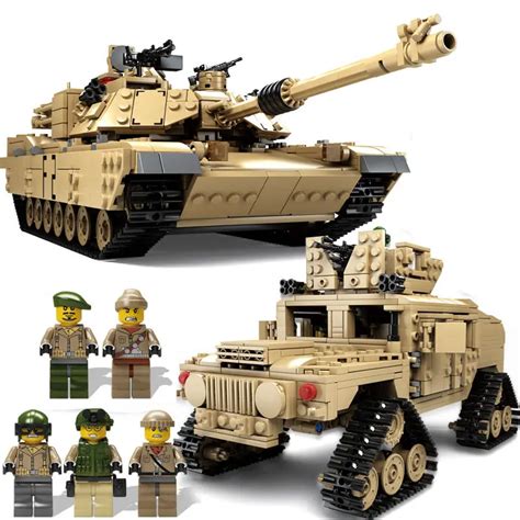 Kazi Military M1A2 Tank Collection Series Trans Toys 1:28 ABRAMS MBT HUMMER Model Building kits ...