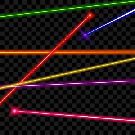 Free Vector | Vector laser beams on transparent plaid background. ray energy, shiny line, bright ...