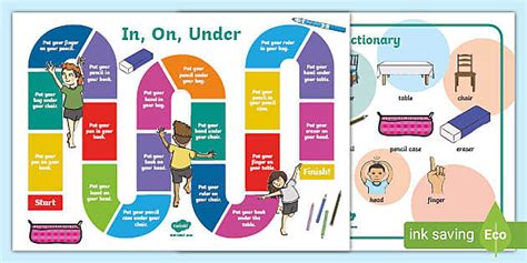 In On Under: TPR Board Game [Kids, A1] (teacher made)