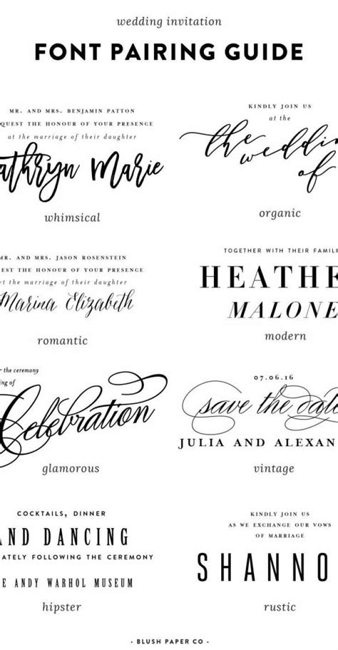 Five Great Free Font Combinations For Invitations Charmcat font combinations for weddi ...