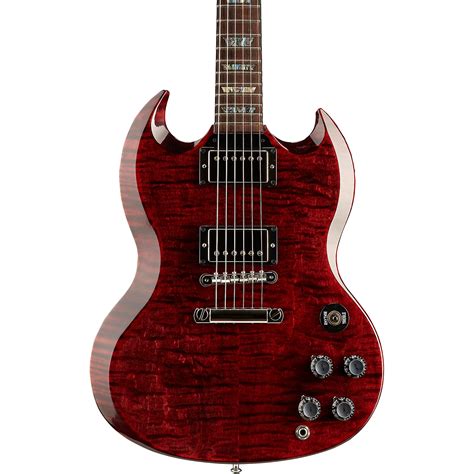 Gibson Custom SG Elegant Figured - Solid Body Electric Guitar Red Tiger | Musician's Friend