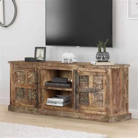 Morocco Rustic Reclaimed Wood TV Stand Media Cabinet