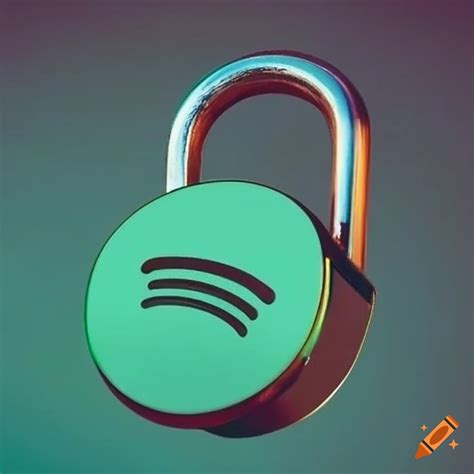 Padlock with spotify logo locked