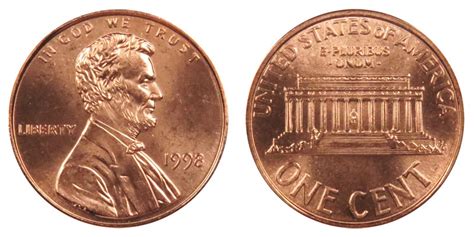 1998 Lincoln Memorial Cent/Penny: Value and Prices