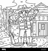 Cowboy Sheriff Coloring Page For Kids Stock Vector Image & Art  Alamy sketch template