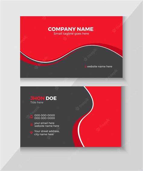 Premium Vector | A red and black business card with a black background ...