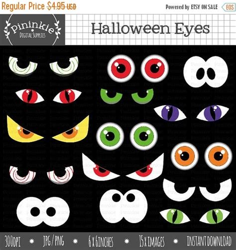 80% OFF SALE Halloween Eyeball Clipart Halloween Eyes by Pininkie