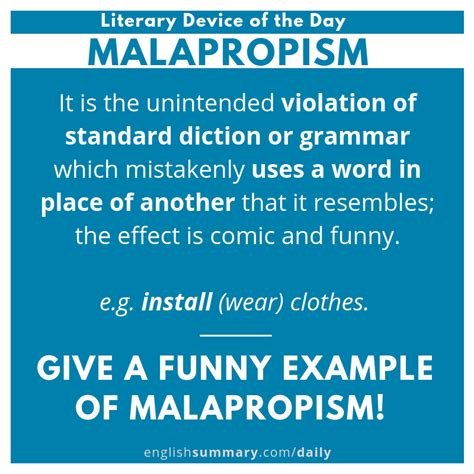 Malapropism Meaning and Example in Literature. The unintended violation ...