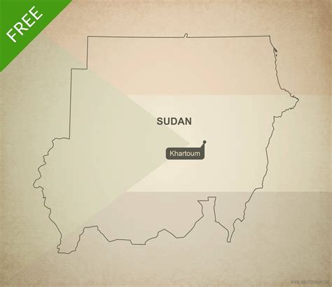 Free Vector Map of Sudan Outline | One Stop Map